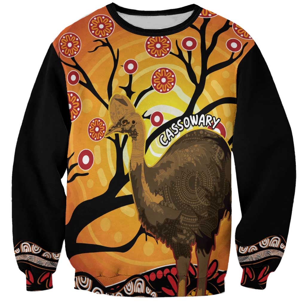 Keeper Of The Rainforest Cassowary Sweatshirt Aboriginal Art