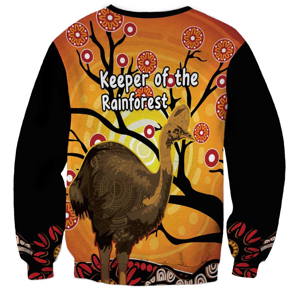 Keeper Of The Rainforest Cassowary Sweatshirt Aboriginal Art