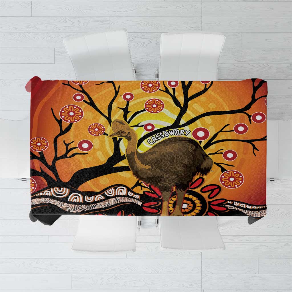 Keeper Of The Rainforest Cassowary Tablecloth Aboriginal Art