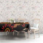 Keeper Of The Rainforest Cassowary Tablecloth Aboriginal Art