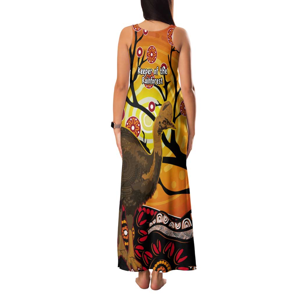 Keeper Of The Rainforest Cassowary Tank Maxi Dress Aboriginal Art