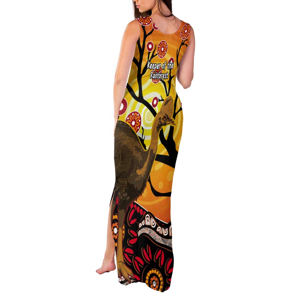 Keeper Of The Rainforest Cassowary Tank Maxi Dress Aboriginal Art