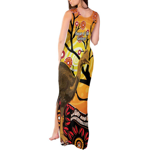 Keeper Of The Rainforest Cassowary Tank Maxi Dress Aboriginal Art
