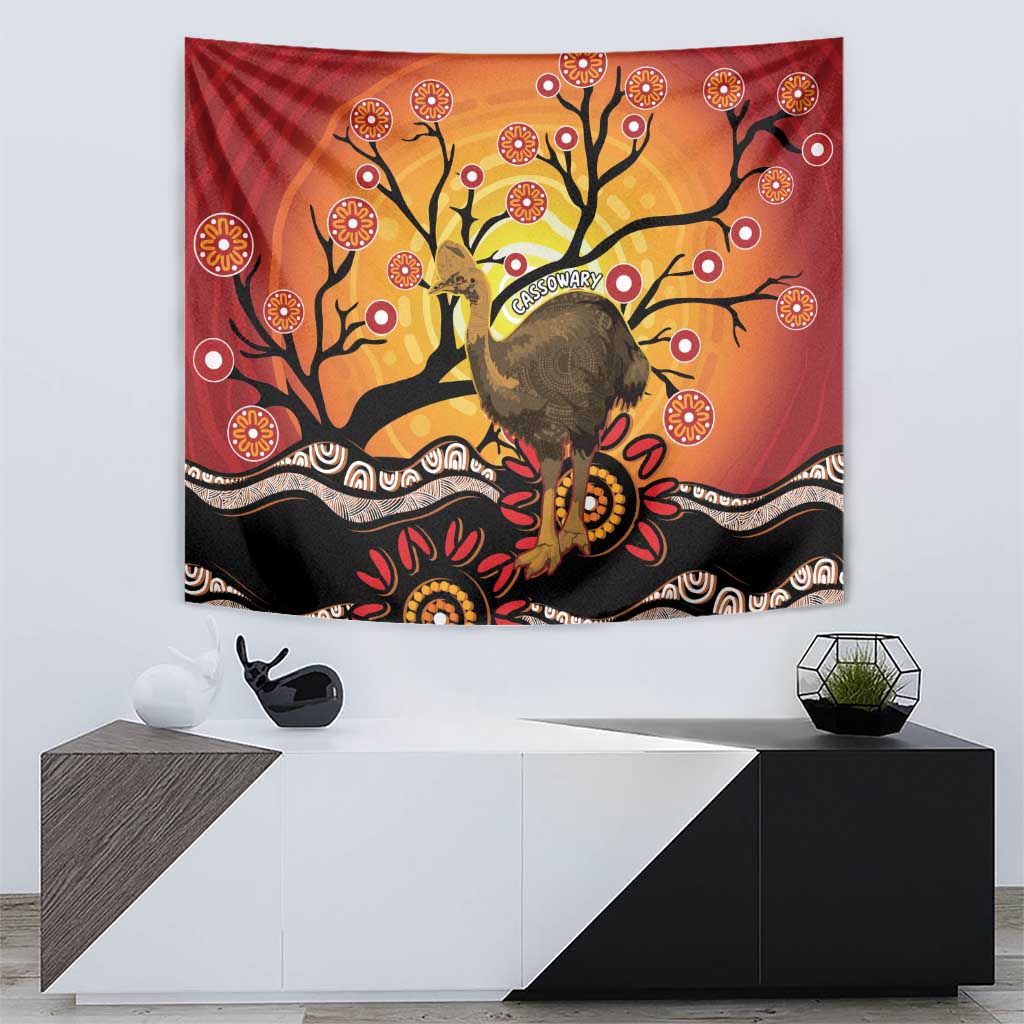 Keeper Of The Rainforest Cassowary Tapestry Aboriginal Art