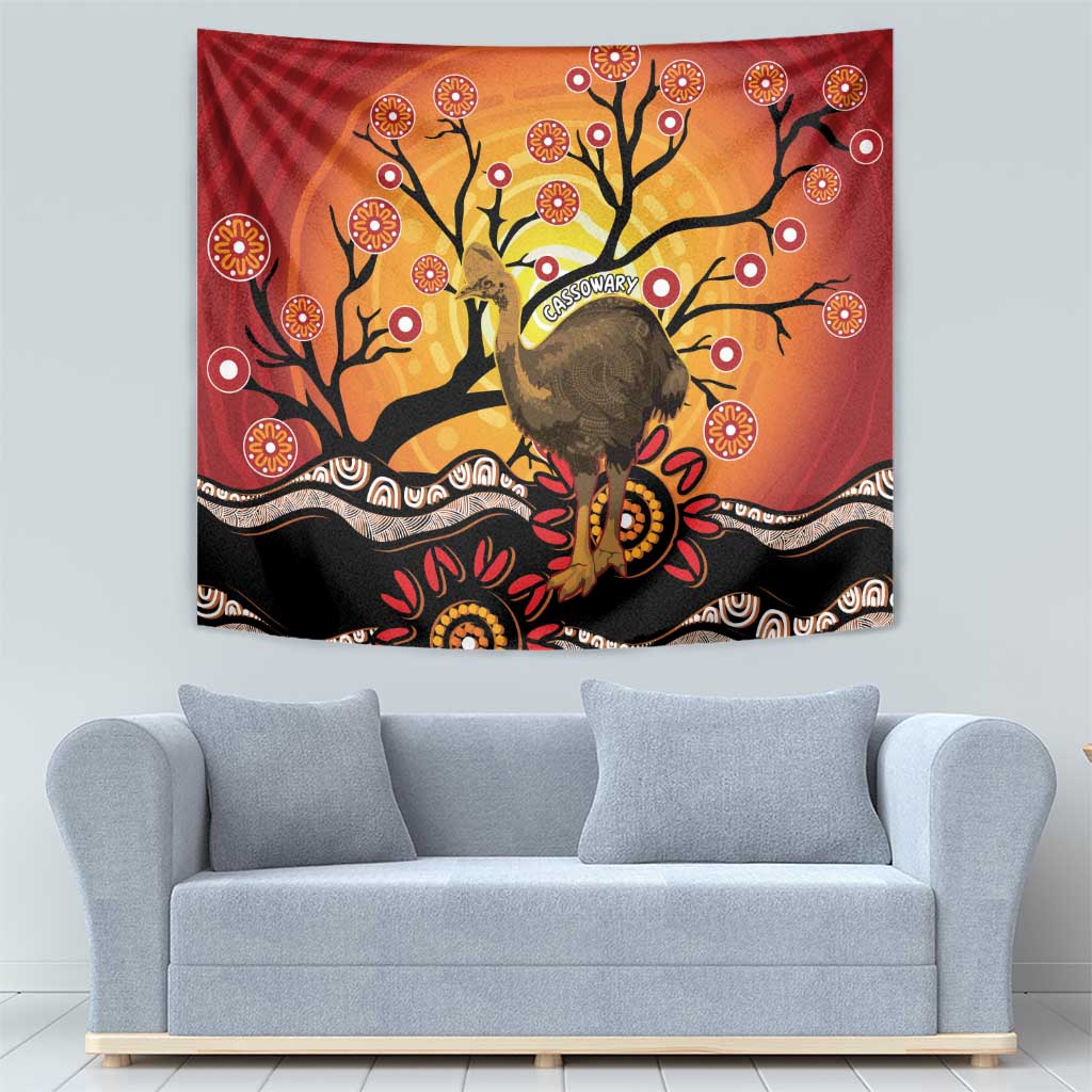 Keeper Of The Rainforest Cassowary Tapestry Aboriginal Art