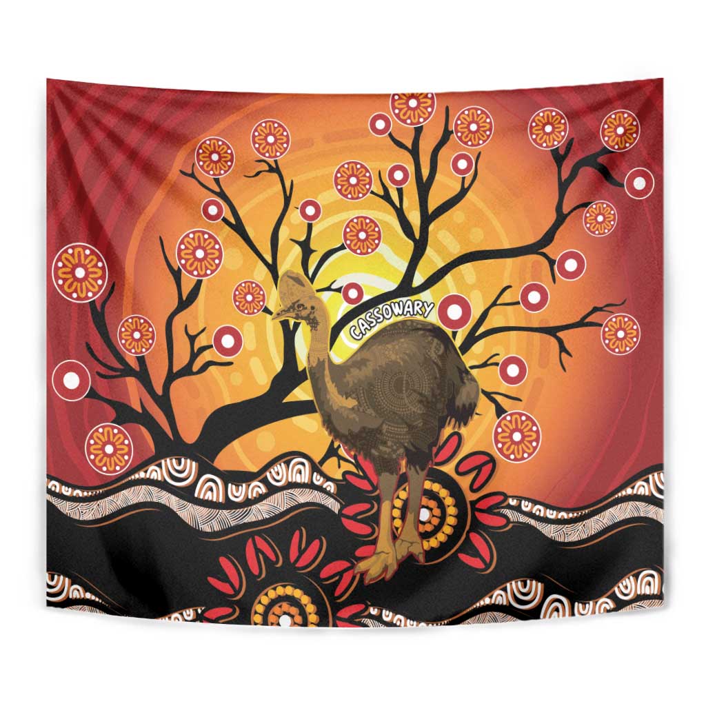 Keeper Of The Rainforest Cassowary Tapestry Aboriginal Art