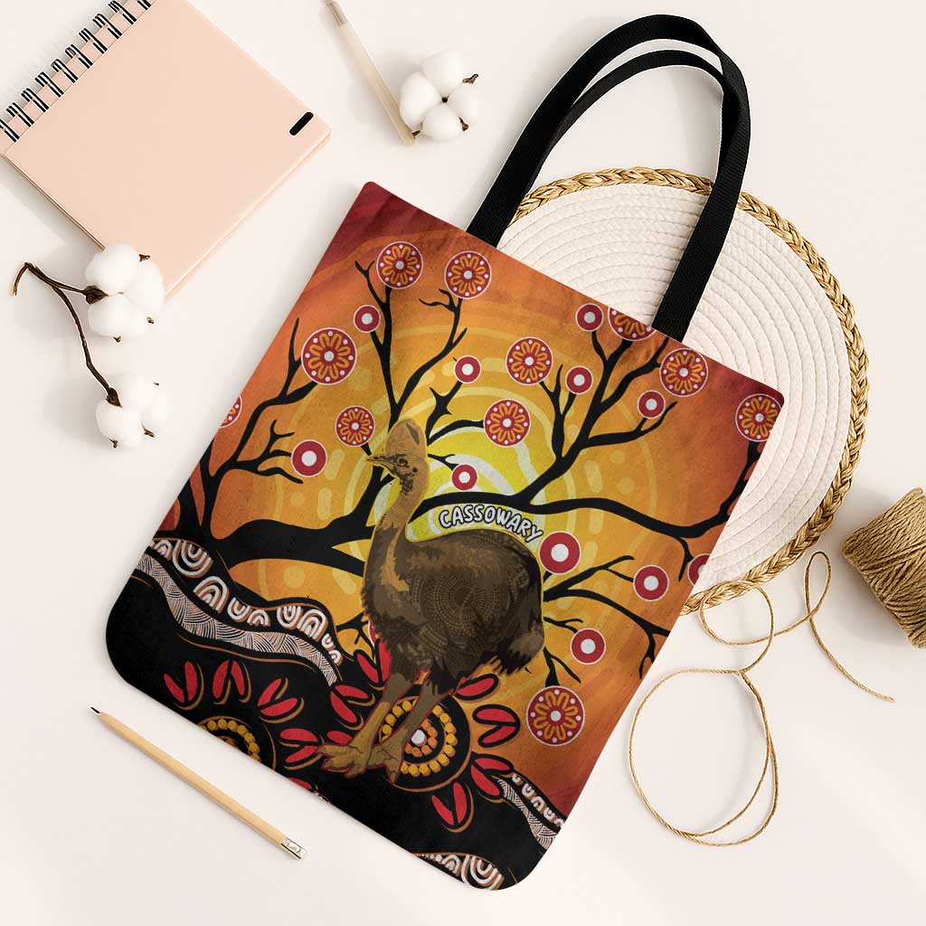 Keeper Of The Rainforest Cassowary Tote Bag Aboriginal Art - Aussie Hoodie