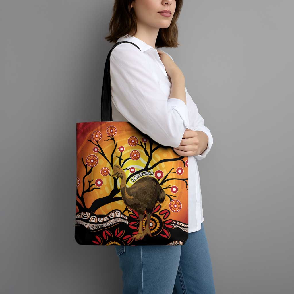 Keeper Of The Rainforest Cassowary Tote Bag Aboriginal Art - Aussie Hoodie