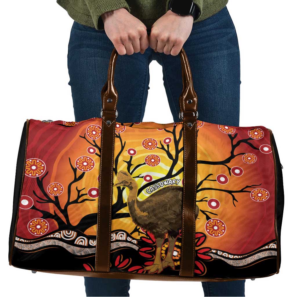 Keeper Of The Rainforest Cassowary Travel Bag Aboriginal Art - Aussie Hoodie