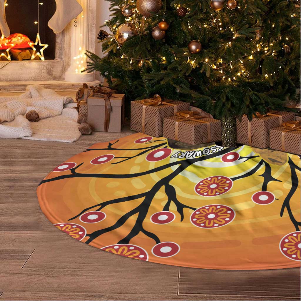 Keeper Of The Rainforest Cassowary Tree Skirt Aboriginal Art - Aussie Hoodie