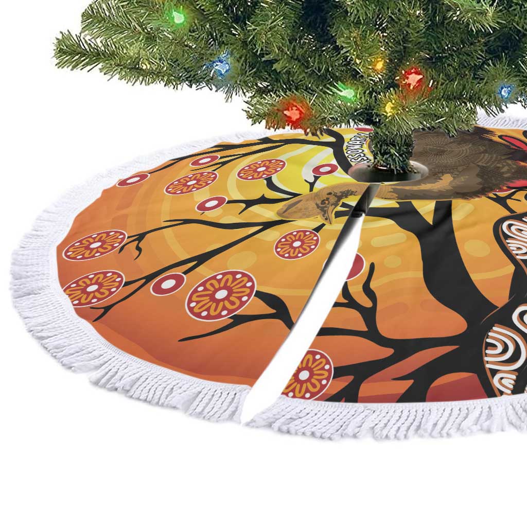 Keeper Of The Rainforest Cassowary Tree Skirt Aboriginal Art - Aussie Hoodie