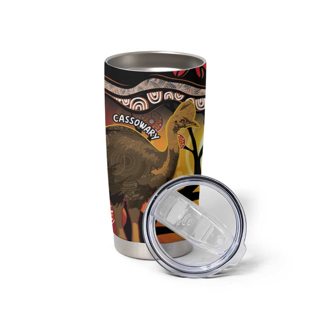 Keeper Of The Rainforest Cassowary Tumbler Cup Aboriginal Art