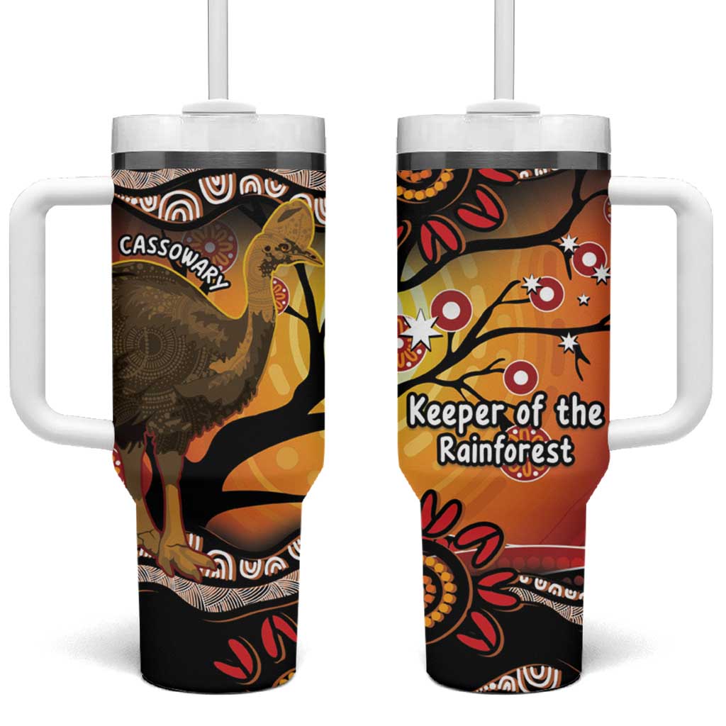 Keeper Of The Rainforest Cassowary Tumbler With Handle Aboriginal Art