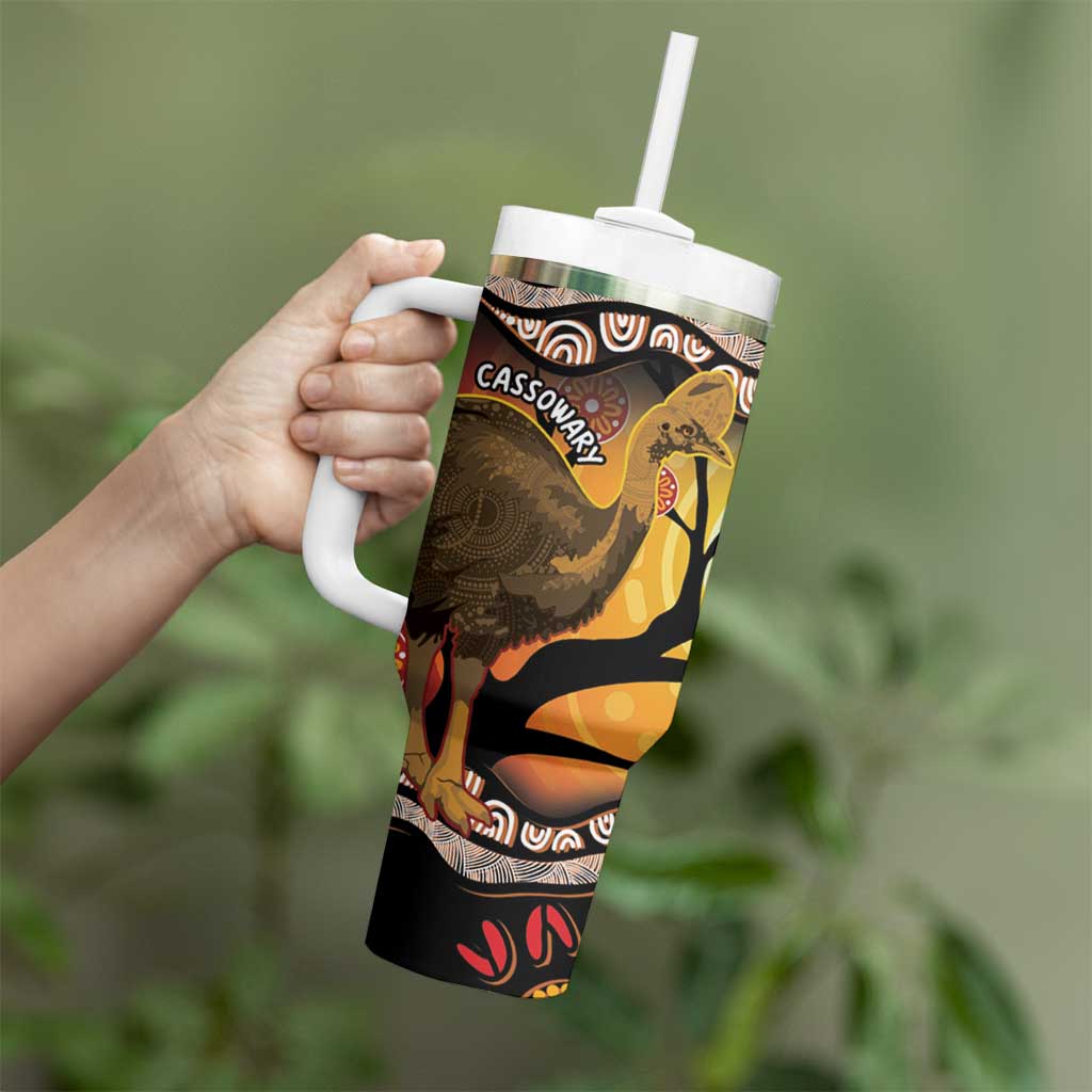 Keeper Of The Rainforest Cassowary Tumbler With Handle Aboriginal Art