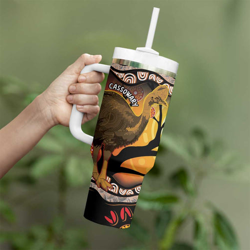 Keeper Of The Rainforest Cassowary Tumbler With Handle Aboriginal Art