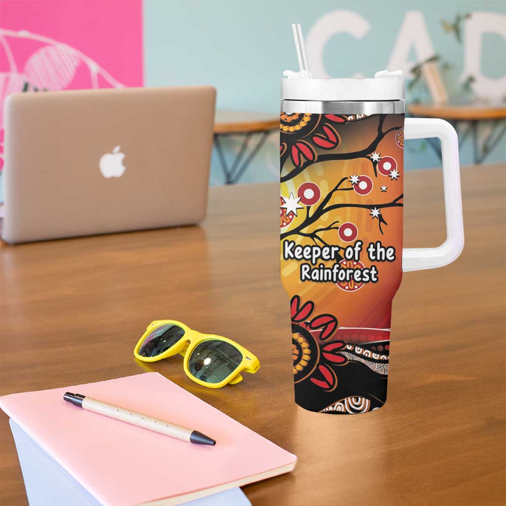 Keeper Of The Rainforest Cassowary Tumbler With Handle Aboriginal Art