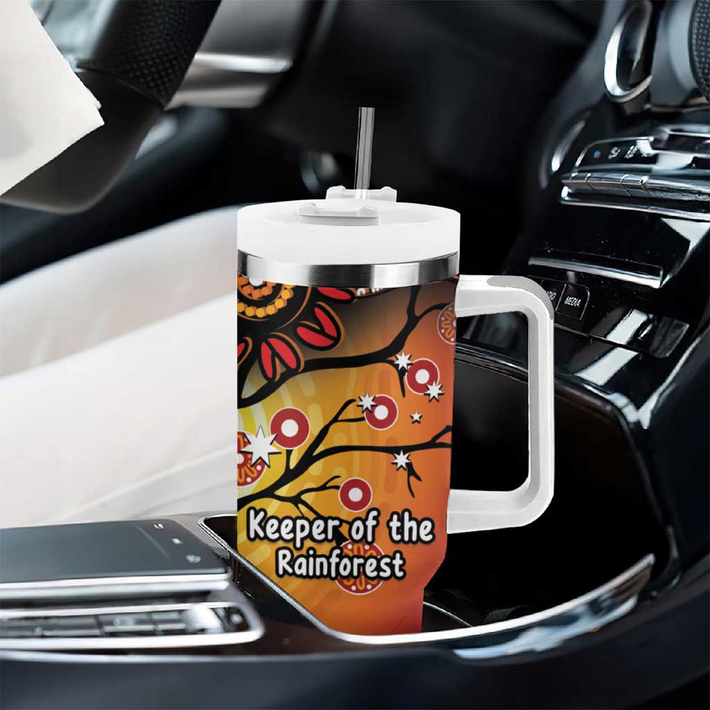 Keeper Of The Rainforest Cassowary Tumbler With Handle Aboriginal Art