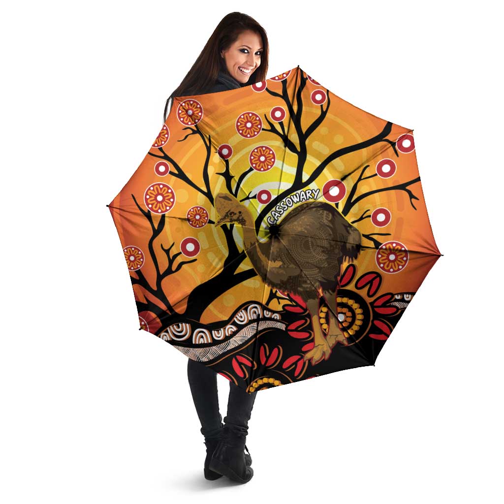 Keeper Of The Rainforest Cassowary Umbrella Aboriginal Art - Aussie Hoodie