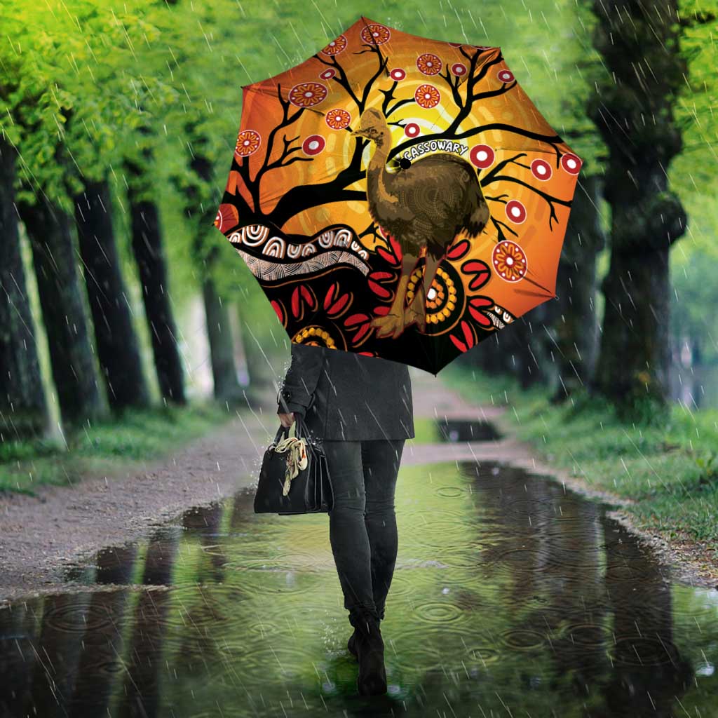 Keeper Of The Rainforest Cassowary Umbrella Aboriginal Art - Aussie Hoodie