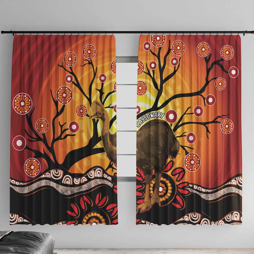 Keeper Of The Rainforest Cassowary Window Curtain Aboriginal Art