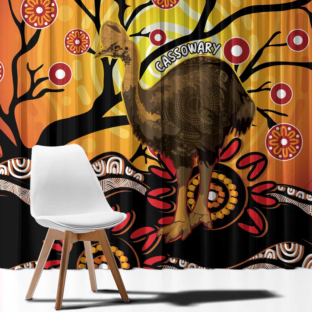 Keeper Of The Rainforest Cassowary Window Curtain Aboriginal Art