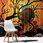 Keeper Of The Rainforest Cassowary Window Curtain Aboriginal Art