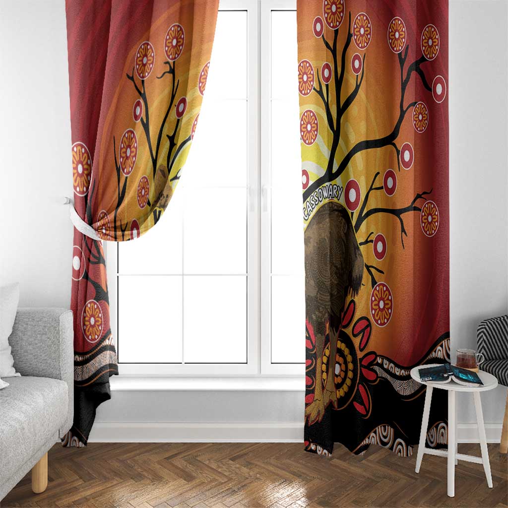 Keeper Of The Rainforest Cassowary Window Curtain Aboriginal Art