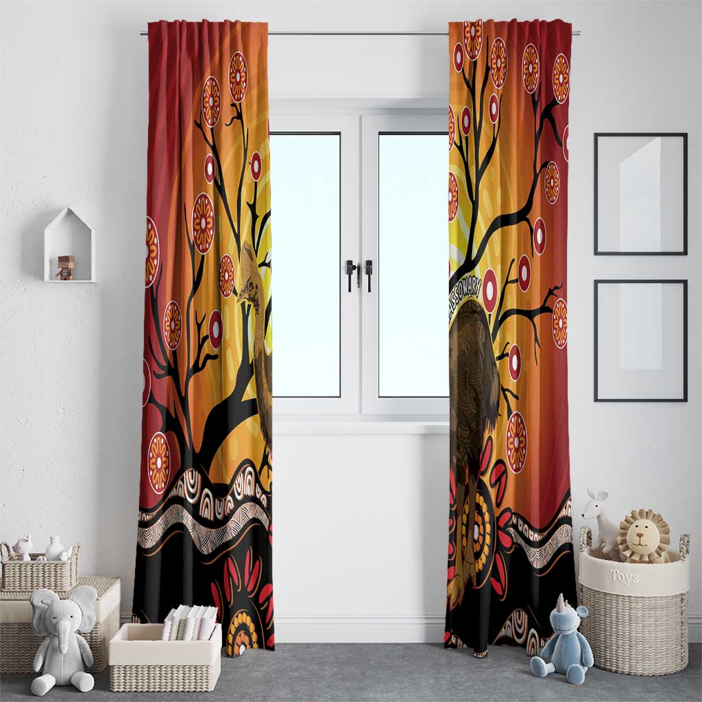 Keeper Of The Rainforest Cassowary Window Curtain Aboriginal Art