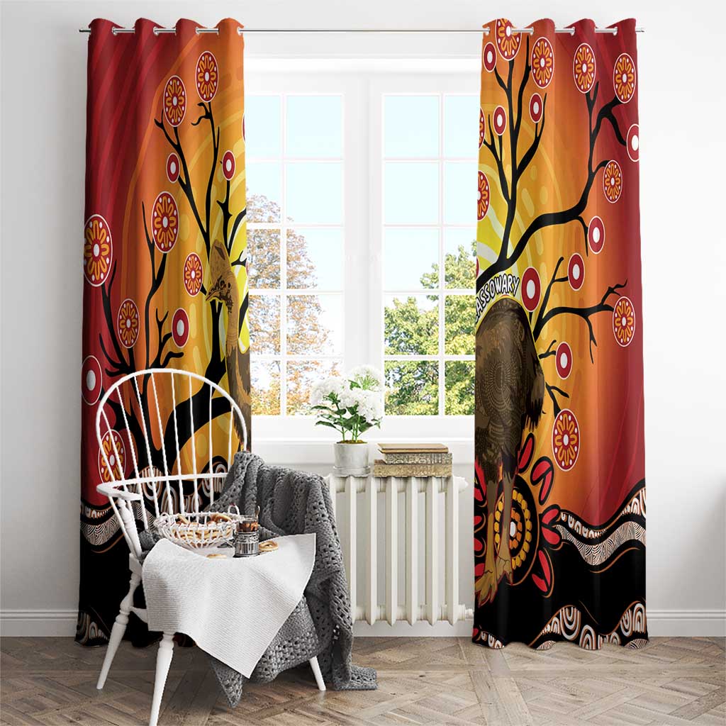 Keeper Of The Rainforest Cassowary Window Curtain Aboriginal Art