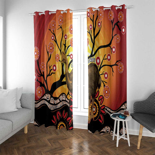 Keeper Of The Rainforest Cassowary Window Curtain Aboriginal Art