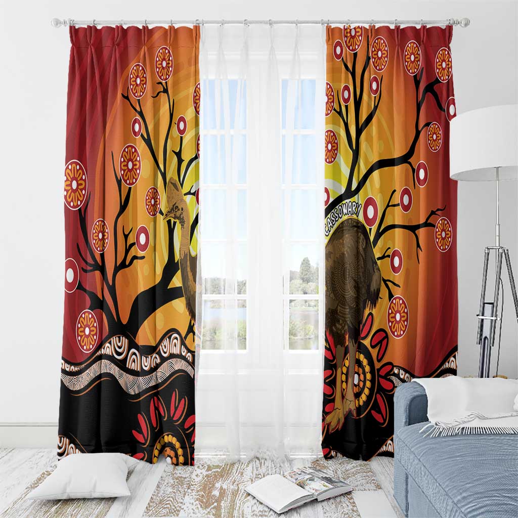 Keeper Of The Rainforest Cassowary Window Curtain Aboriginal Art