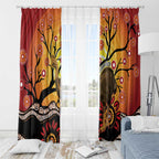 Keeper Of The Rainforest Cassowary Window Curtain Aboriginal Art