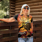 Keeper Of The Rainforest Cassowary Women Polo Shirt Aboriginal Art