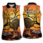 Keeper Of The Rainforest Cassowary Women Sleeveless Polo Shirt Aboriginal Art