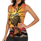 Keeper Of The Rainforest Cassowary Women Sleeveless Polo Shirt Aboriginal Art