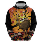 Keeper Of The Rainforest Cassowary Zip Hoodie Aboriginal Art