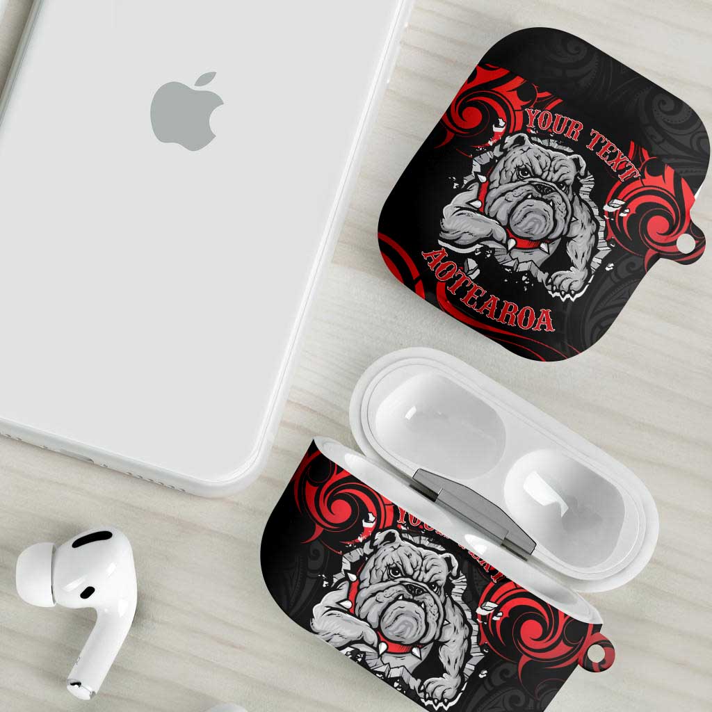 Personalised Aotearoa Bulldog AirPods Case NZ Maori Tattoo - Aussie Hoodie