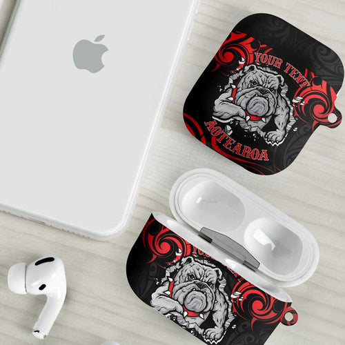 Personalised Aotearoa Bulldog AirPods Case NZ Maori Tattoo - Aussie Hoodie