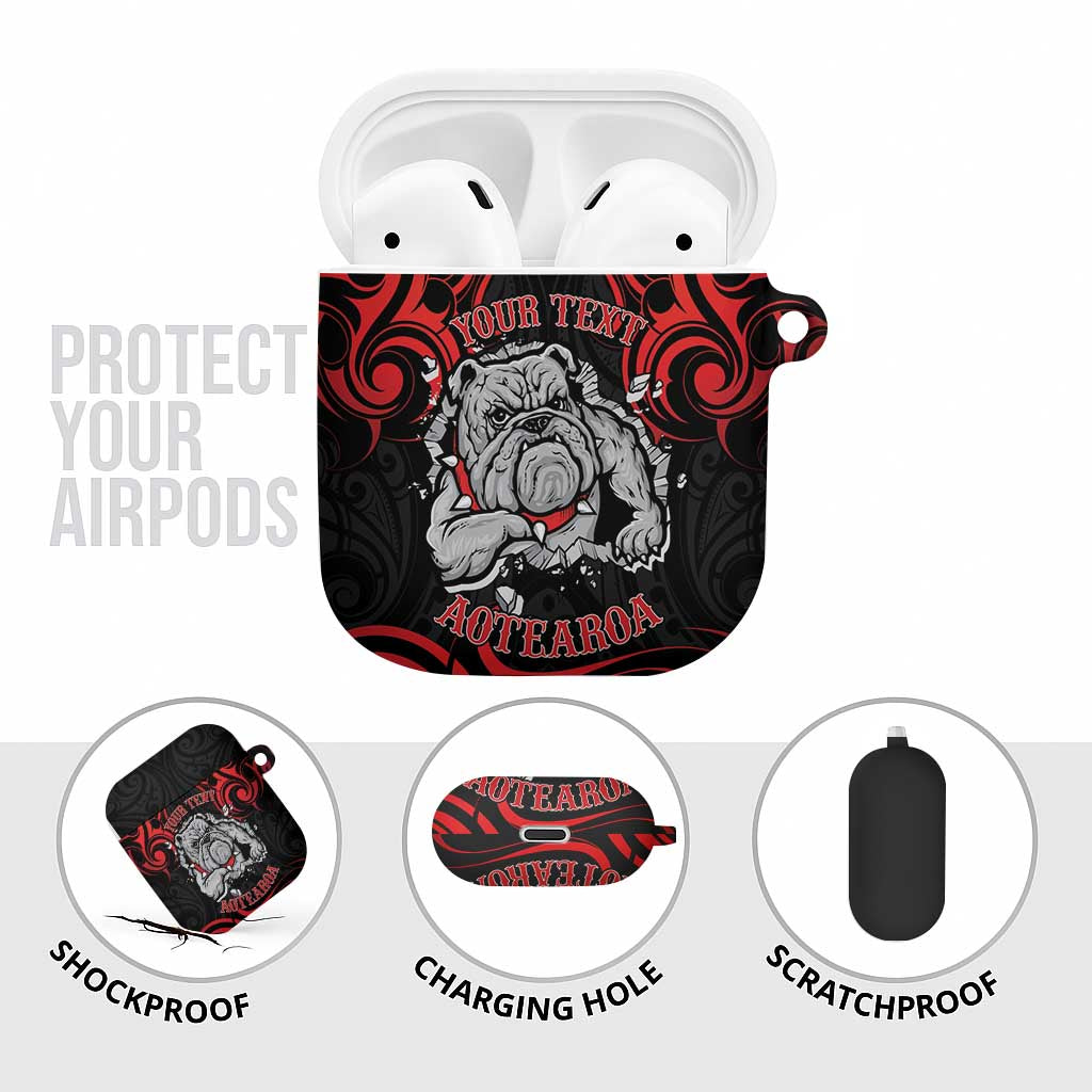 Personalised Aotearoa Bulldog AirPods Case NZ Maori Tattoo - Aussie Hoodie
