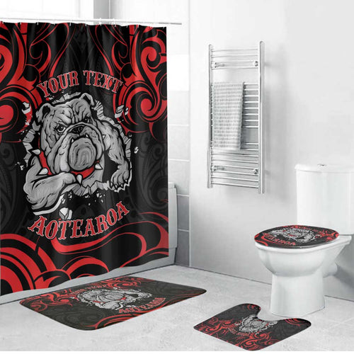 Personalised Aotearoa Bulldog Bathroom Set NZ Maori Tattoo - Aussie Hoodie