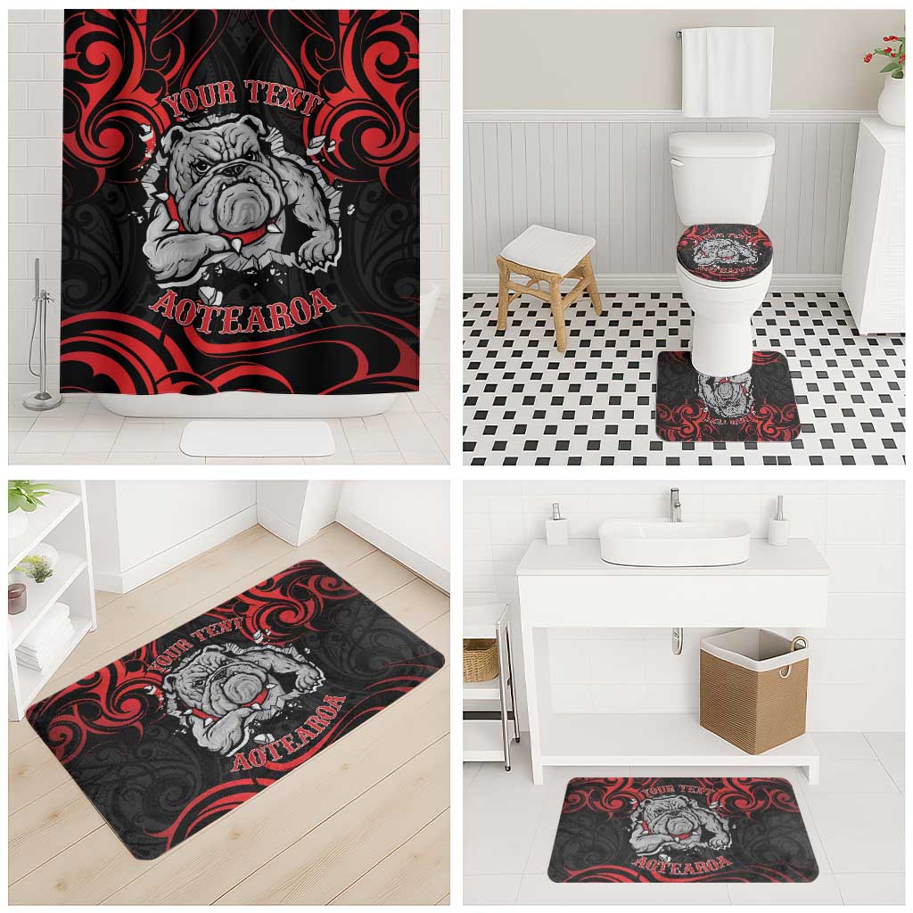 Personalised Aotearoa Bulldog Bathroom Set NZ Maori Tattoo - Aussie Hoodie