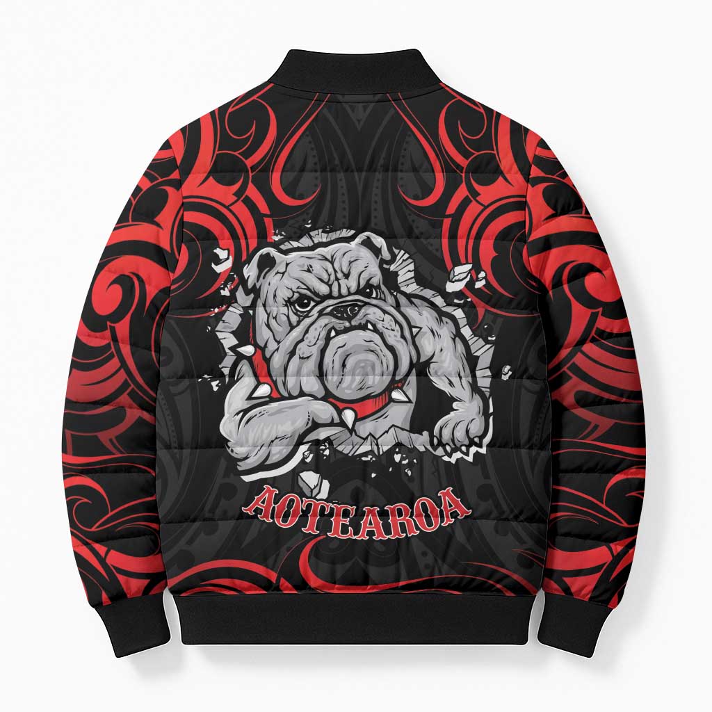Aotearoa Bulldog Bomber Puffer Jacket NZ Maori Tattoo - Aussie Hoodie