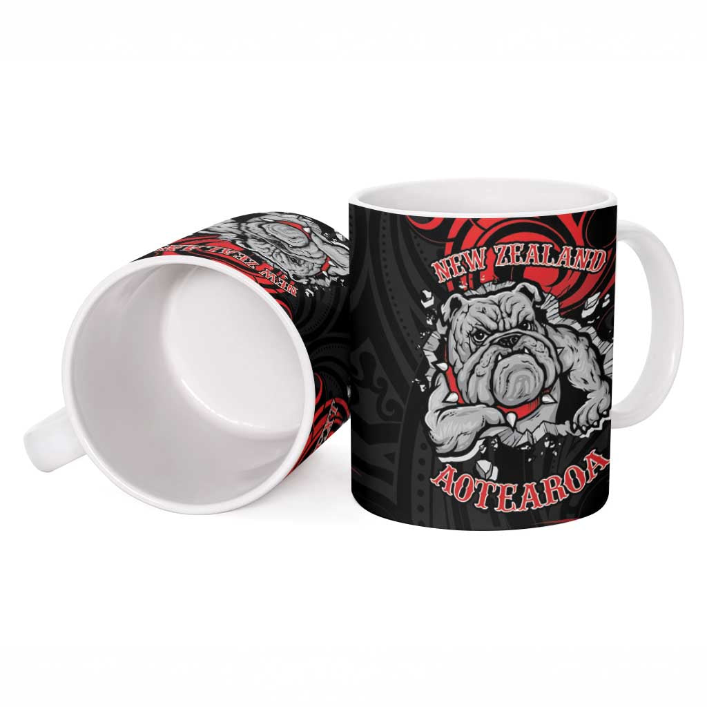 Personalised Aotearoa Bulldog Ceramic Mug NZ Maori Tattoo - Aussie Hoodie