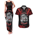 Personalised Aotearoa Bulldog Couples Matching Tank Maxi Dress and Hawaiian Shirt NZ Maori Tattoo
