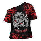 Aotearoa Bulldog Cross Shoulder Shirt NZ Maori Tattoo - Aussie Hoodie