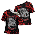Aotearoa Bulldog Cross Shoulder Shirt NZ Maori Tattoo - Aussie Hoodie