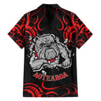 Personalised Aotearoa Bulldog Family Matching Off Shoulder Maxi Dress and Hawaiian Shirt NZ Maori Tattoo