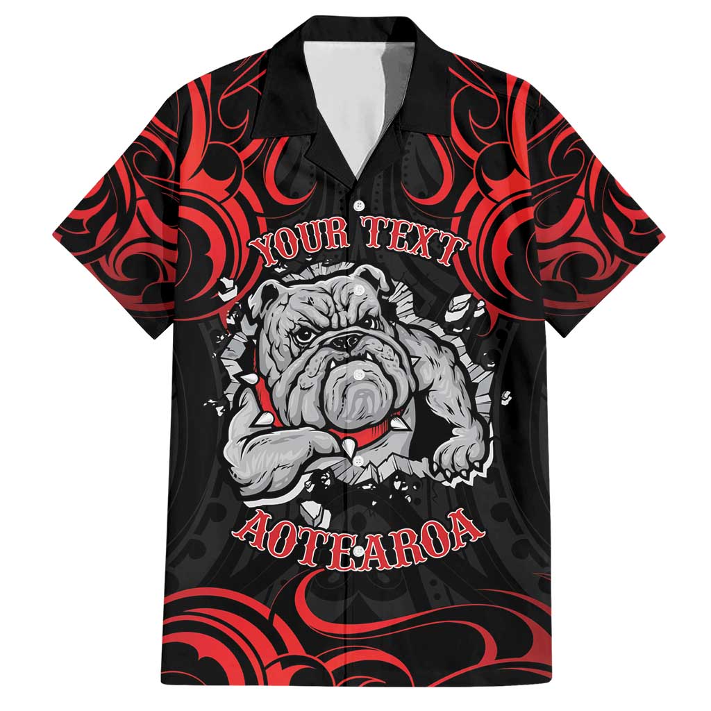Personalised Aotearoa Bulldog Family Matching Short Sleeve Bodycon Dress and Hawaiian Shirt NZ Maori Tattoo