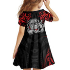 Personalised Aotearoa Bulldog Family Matching Summer Maxi Dress and Hawaiian Shirt NZ Maori Tattoo