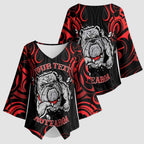 Aotearoa Bulldog Kimono Sleeve Blouse NZ Maori Tattoo - Aussie Hoodie